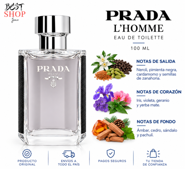 Anuncio elegante de Prada L’Homme Prada L’Homme 100 ml EDT